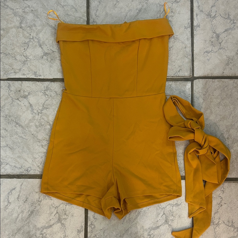Mustard Yellow Off-Shoulder Romper